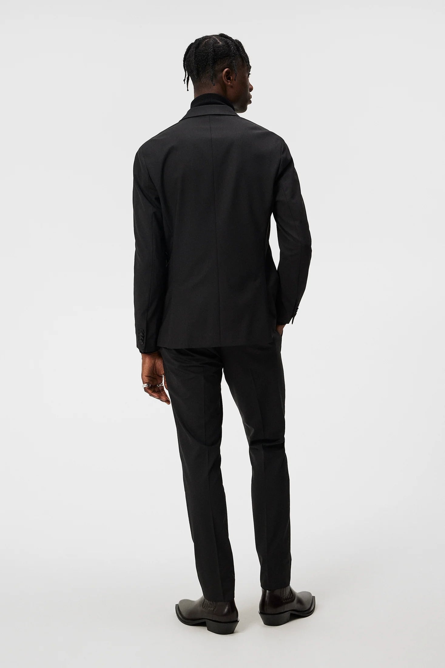 Carlton rib cardigan blazer Black