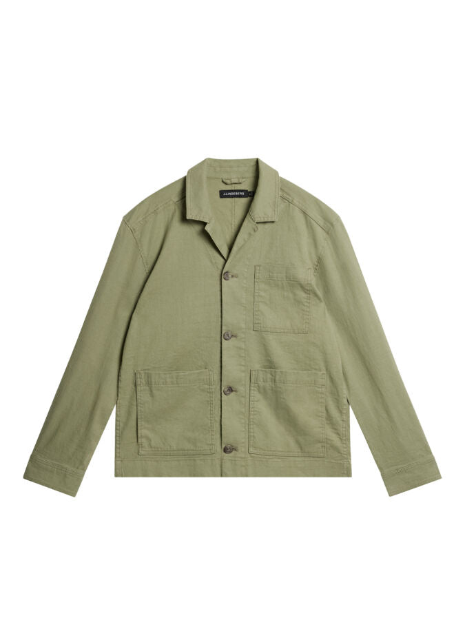 Errol linen workwear overshirt Grønn