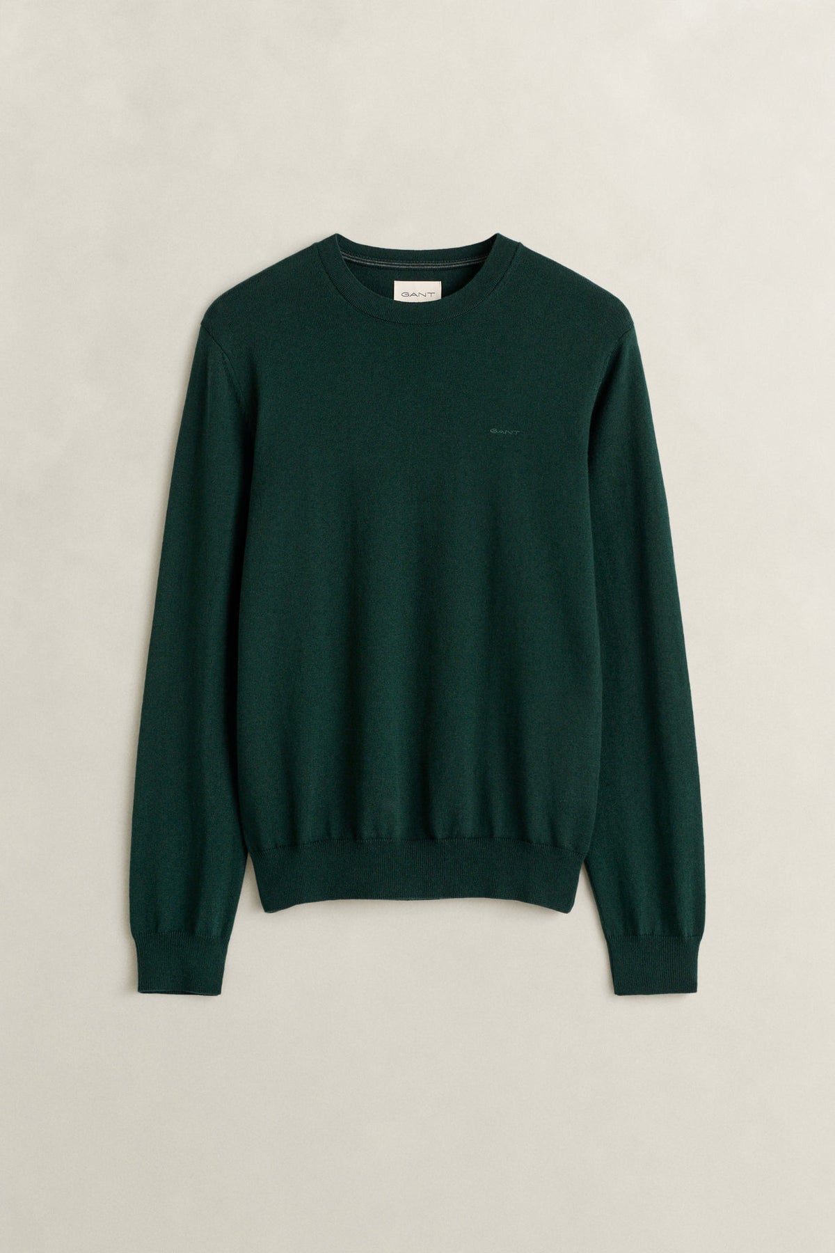Cotton Wool C-Neck Tartan Green