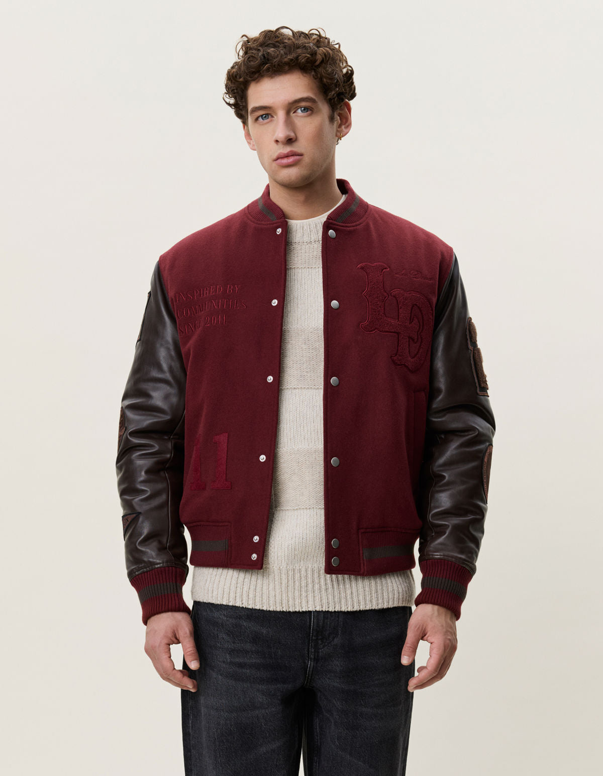 Varsity Jacket Chocolate Truffle Red