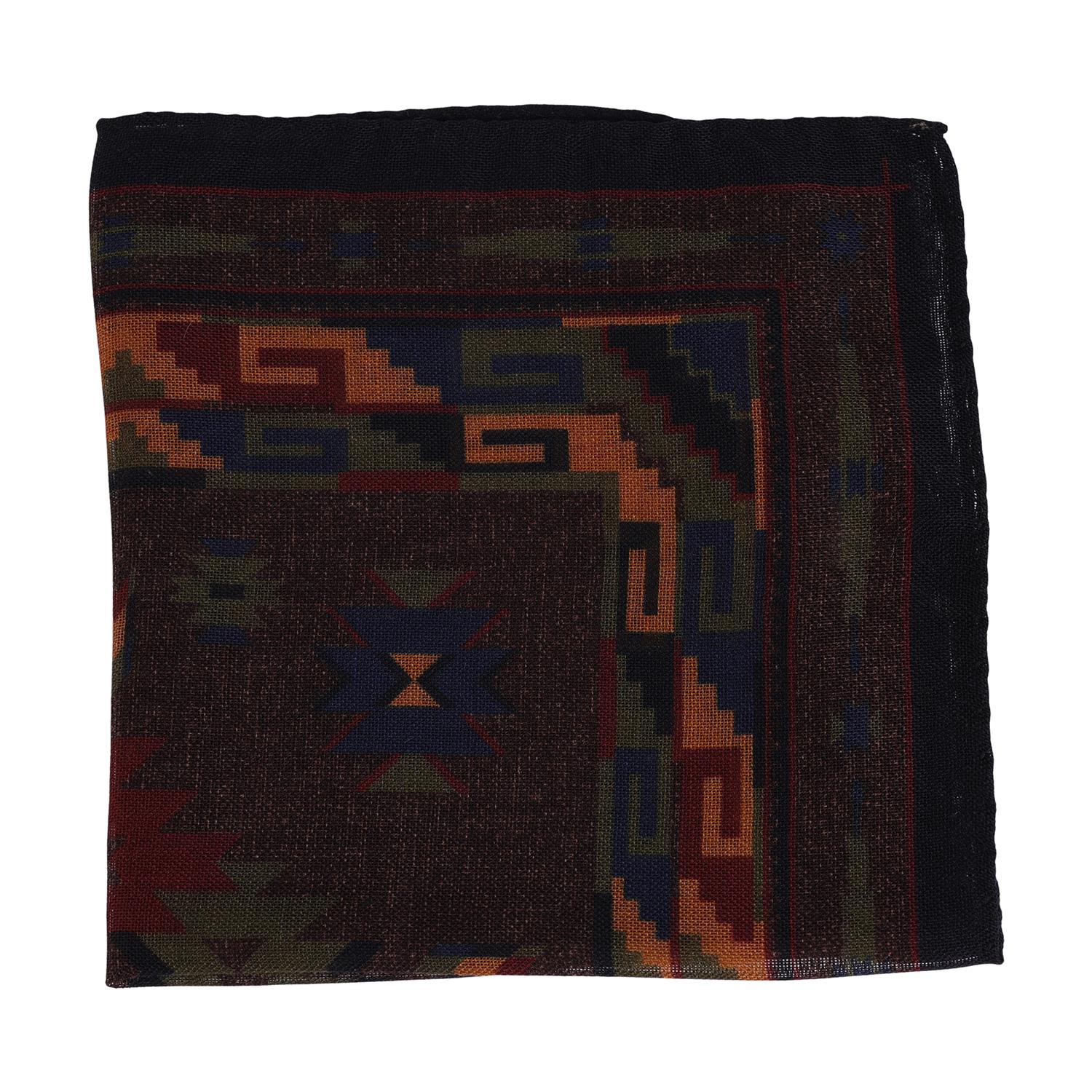 Double face pocket square Brown Melange