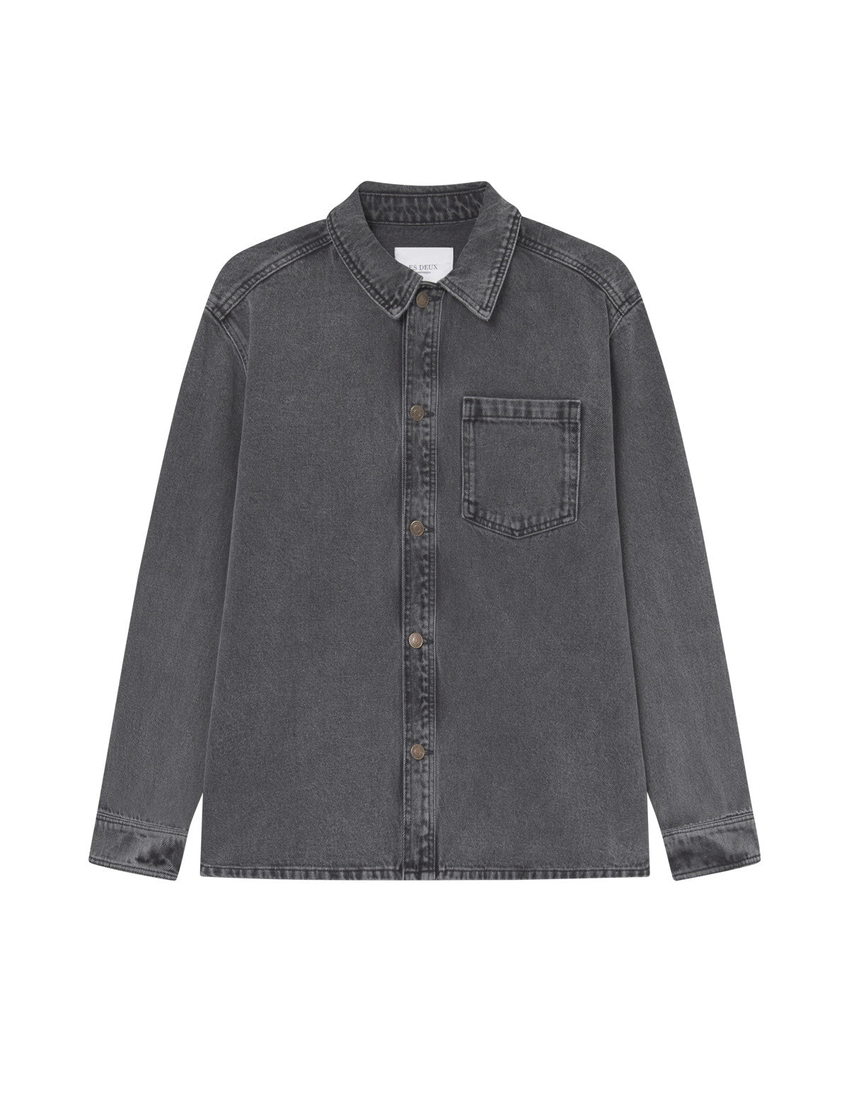Loan Washed Overshirt Grey Washed Denim