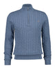 Cotton Cable Half Zip Faded Denim
