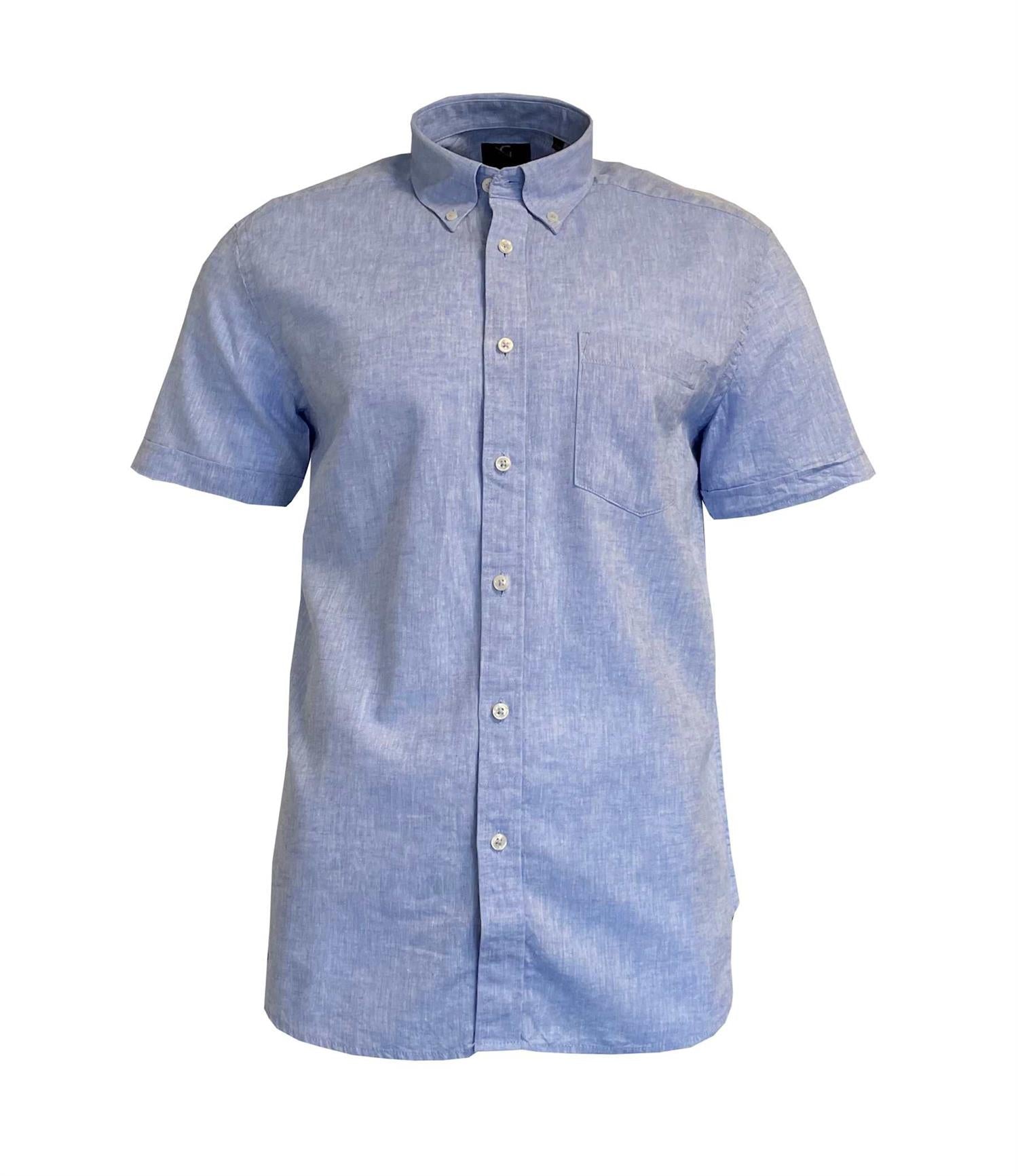 Gio linen shirt ss Lt Blue