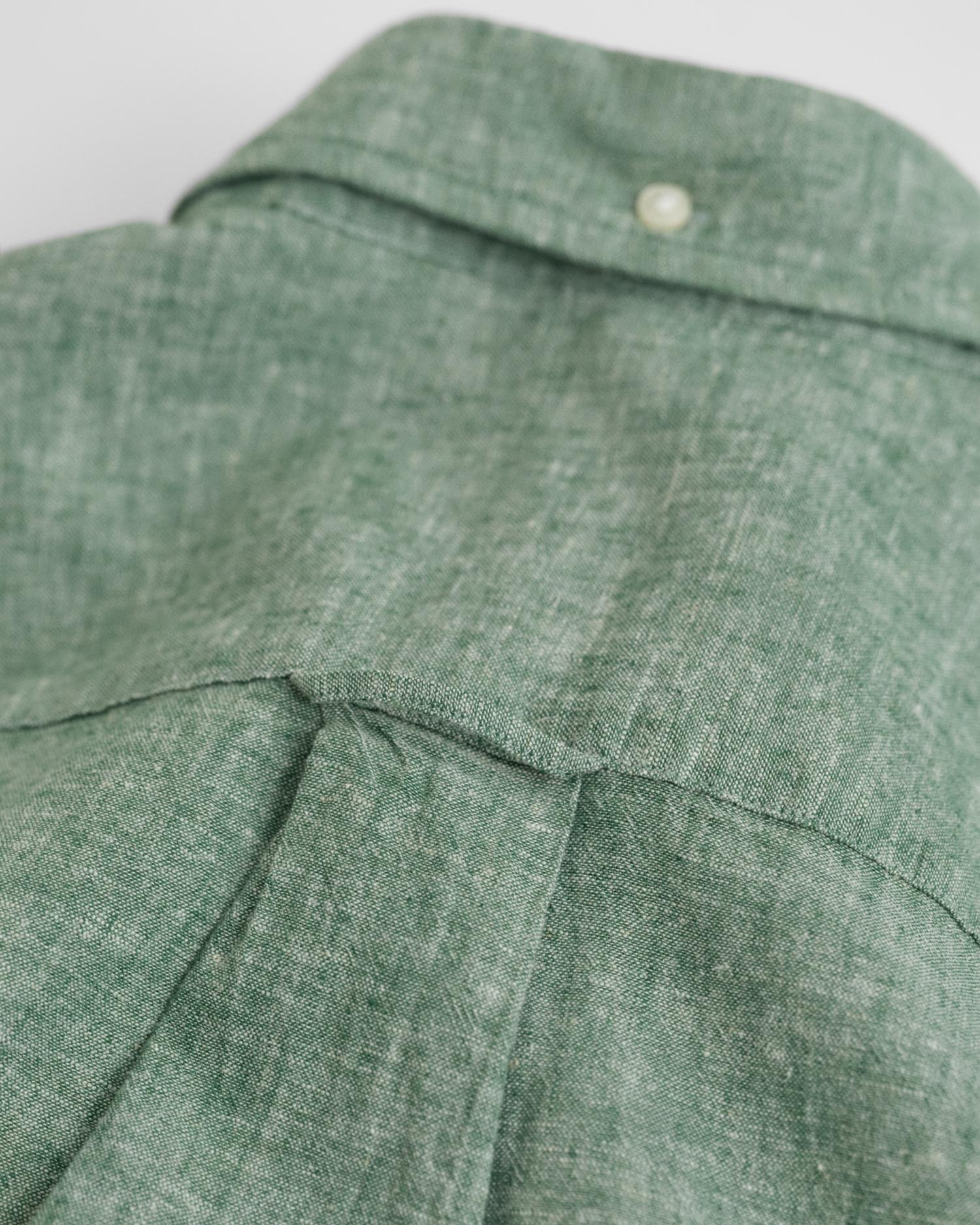 REG COTTON LINEN SS SHIRT Woody Green