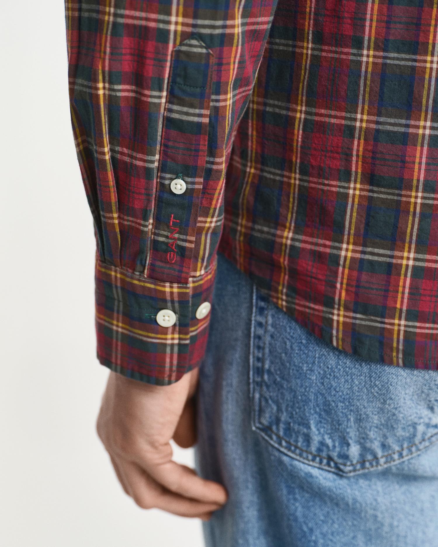 Reg Archive Poplin Check Shirt Plumped Red