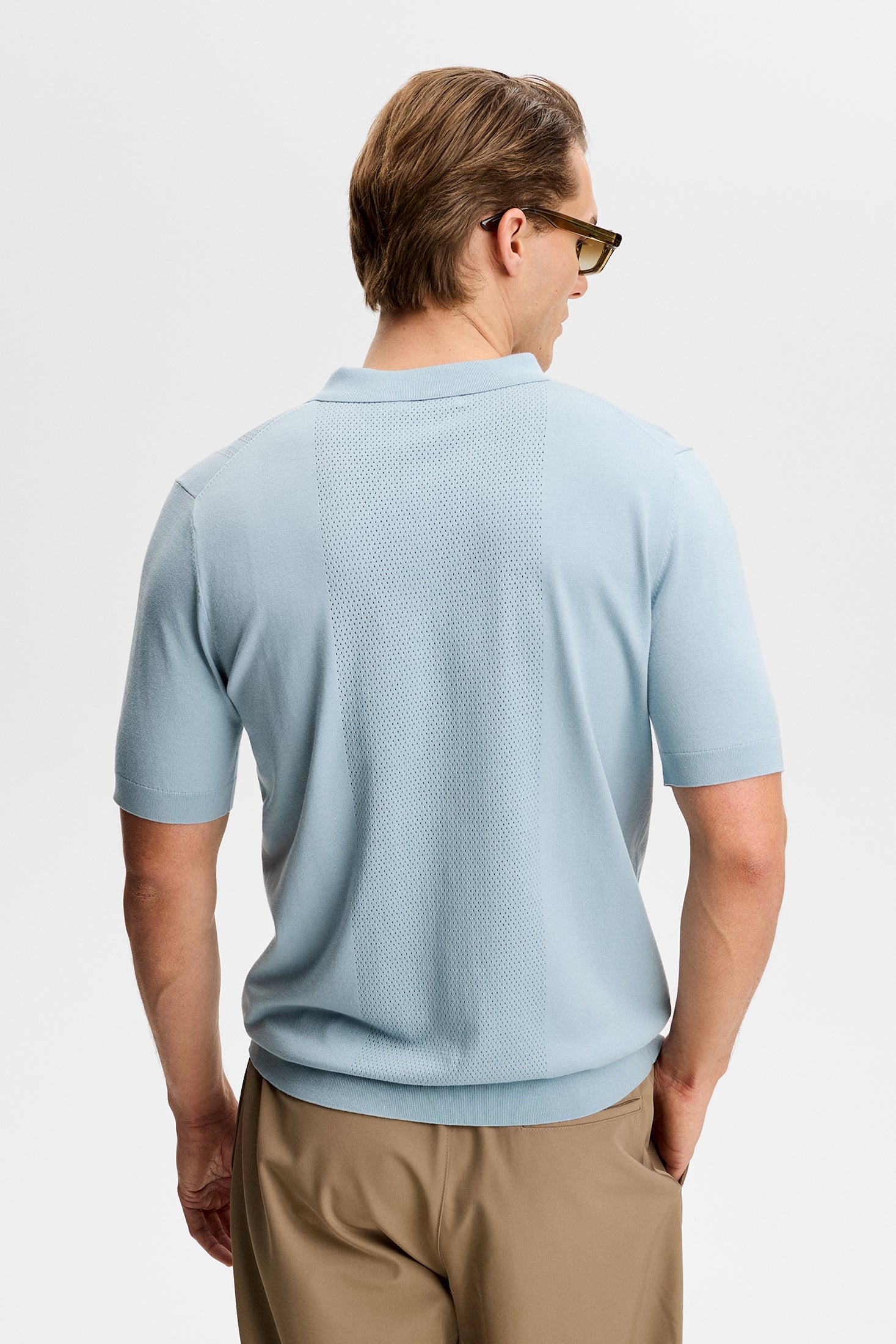 Reymond Seasonal Knit Polo Forget-Me-Not
