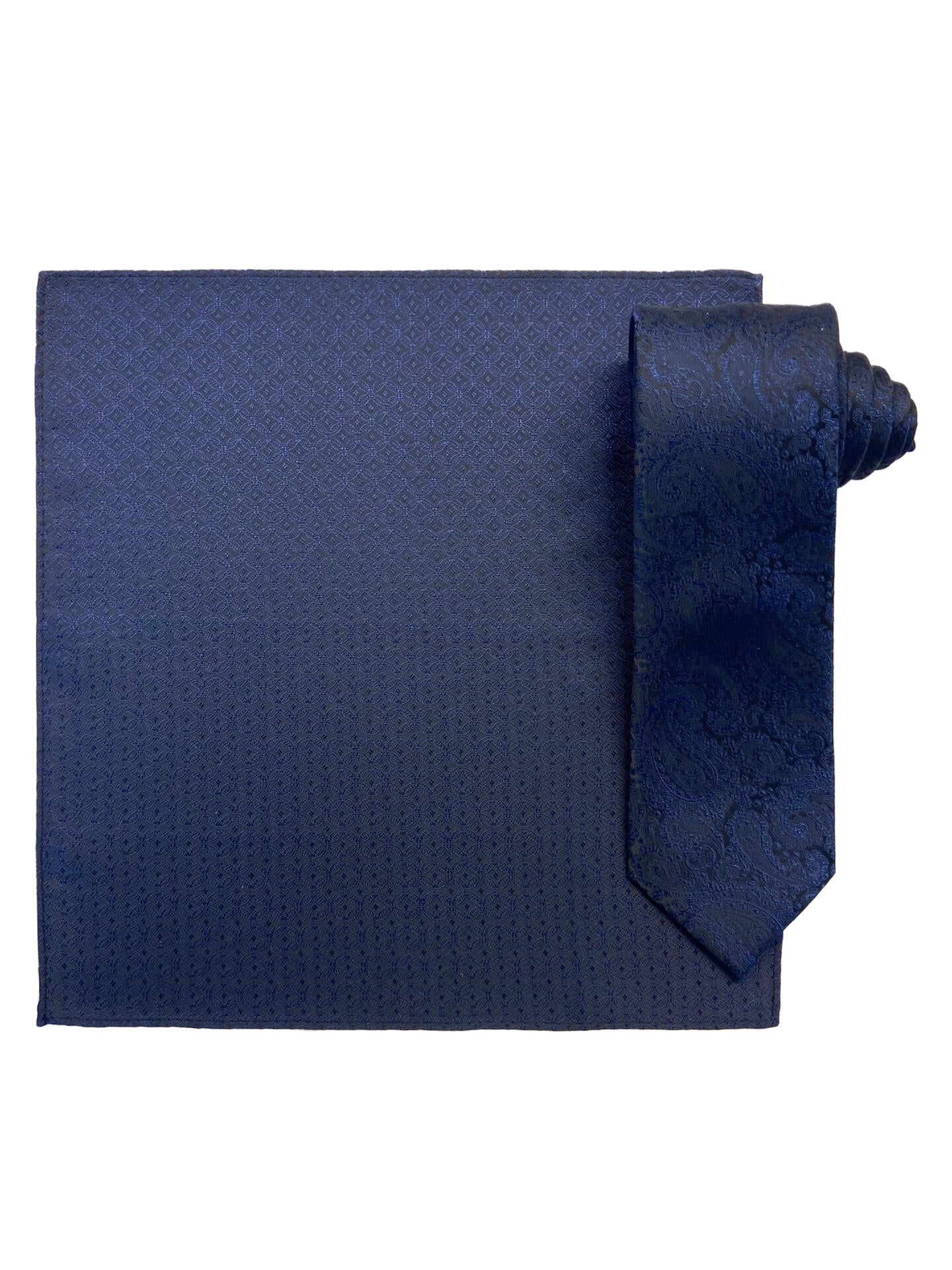 Santi silkeslips+lommetørkle Navy
