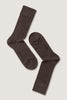 Fine Wool Crew Sock Brown Melange