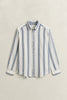 Reg Cotton Linen Stripe Shirt Vintage Blue