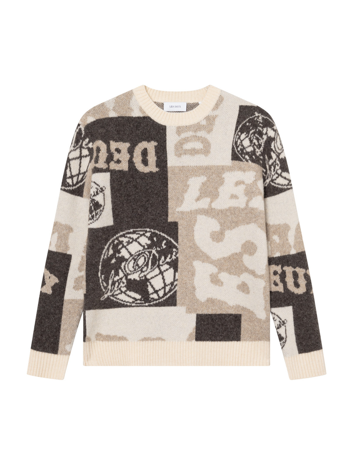 Globe Crewneck Knit Dark Sand