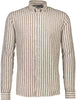 Striped cotton/linen shirt L/S Brown