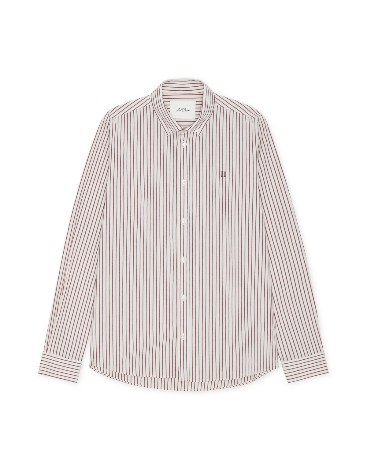 Light Oxford Striped Shirt Chocolate Truffle Red