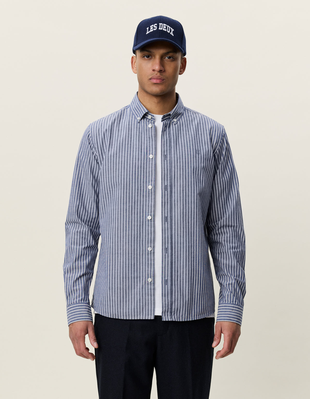 Light Oxford Striped Shirt Blue Print