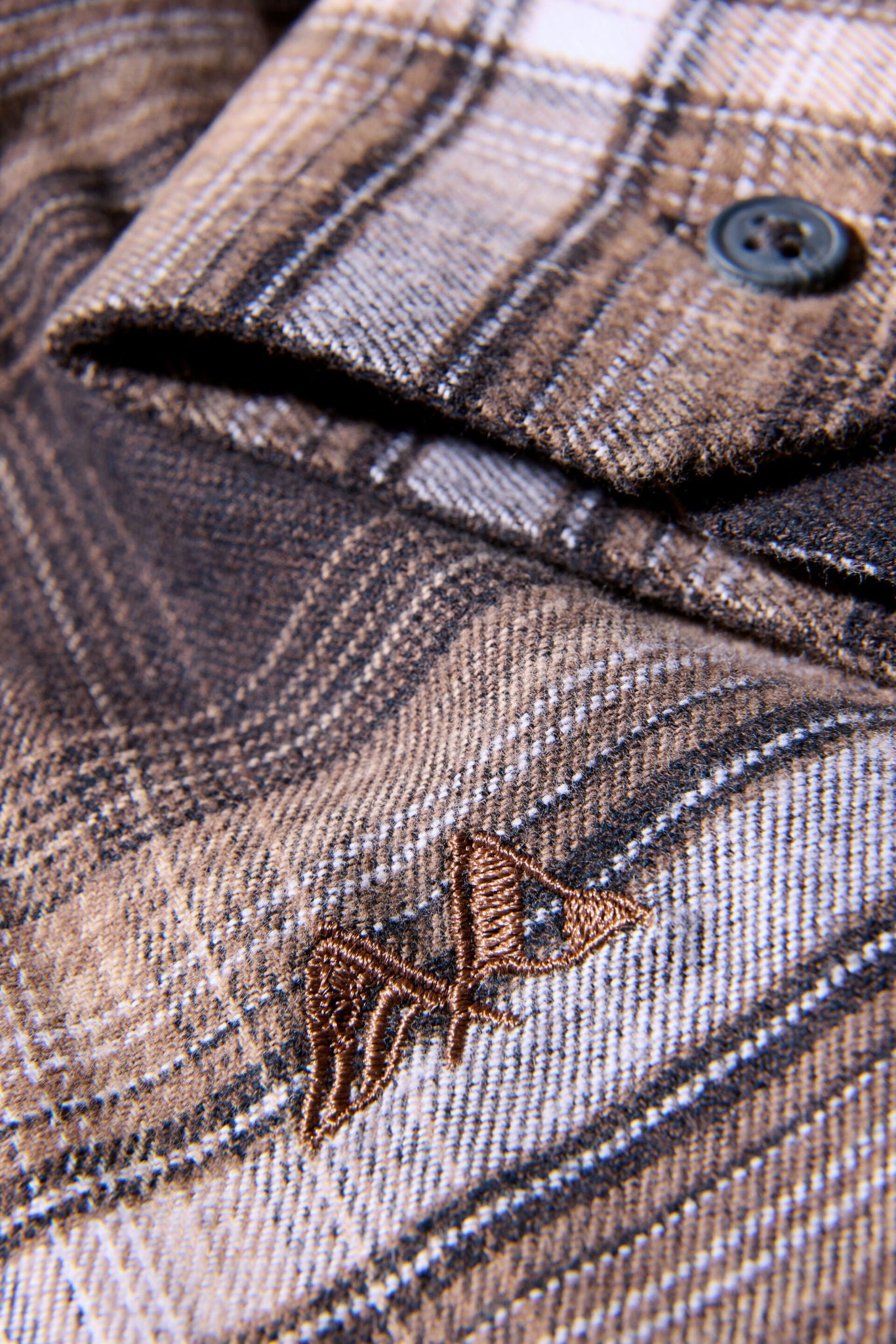 Brushed checked shirt L/S Dk Brown