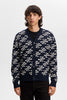 Denny Jacquard Cardigan Navy