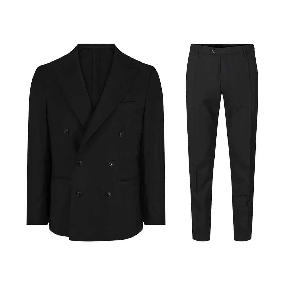 DRESS DOBBELSPENT BLACK RICCOVERO